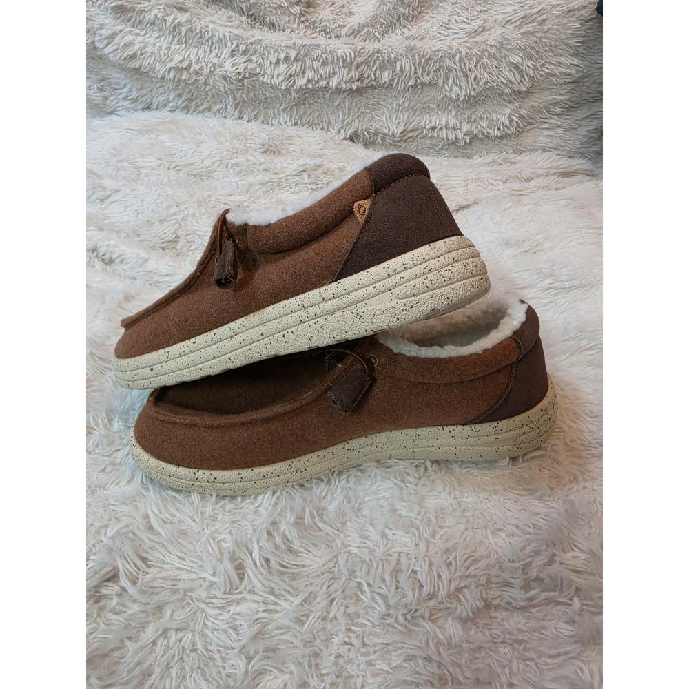 Lamo Samuel Chestnut Wool Deck Loafers Genuine Sheepskin Insole NWT Men's 10